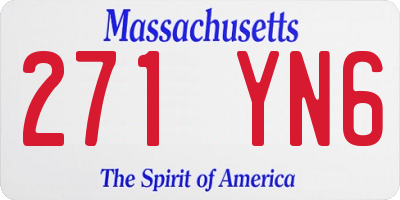 MA license plate 271YN6