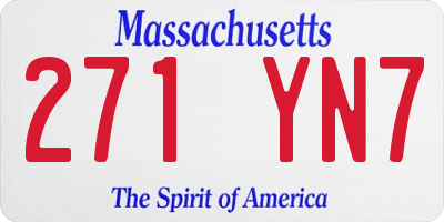 MA license plate 271YN7