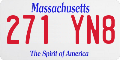 MA license plate 271YN8