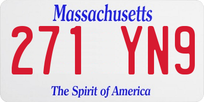 MA license plate 271YN9