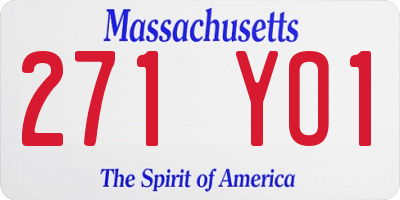 MA license plate 271YO1