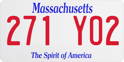 MA license plate 271YO2