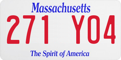 MA license plate 271YO4