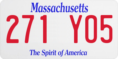 MA license plate 271YO5