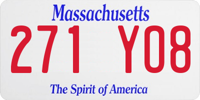 MA license plate 271YO8