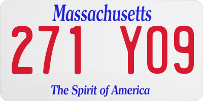 MA license plate 271YO9
