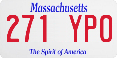 MA license plate 271YP0