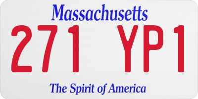 MA license plate 271YP1
