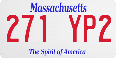 MA license plate 271YP2