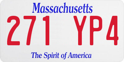 MA license plate 271YP4