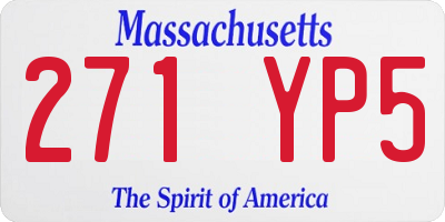 MA license plate 271YP5