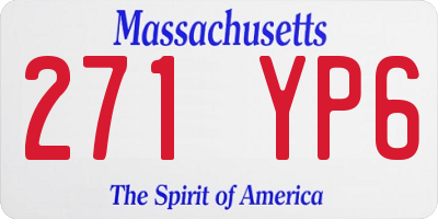 MA license plate 271YP6