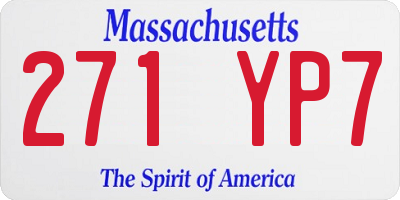 MA license plate 271YP7