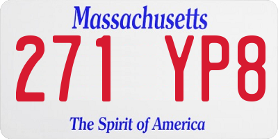 MA license plate 271YP8