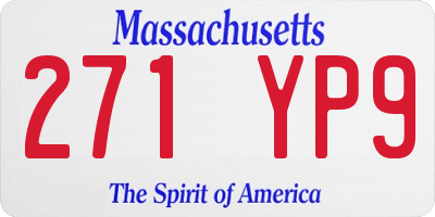 MA license plate 271YP9