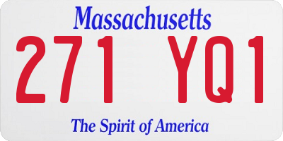MA license plate 271YQ1