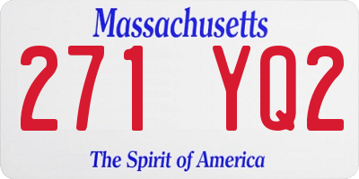 MA license plate 271YQ2