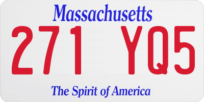 MA license plate 271YQ5