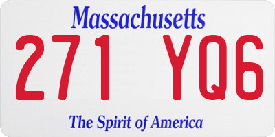 MA license plate 271YQ6