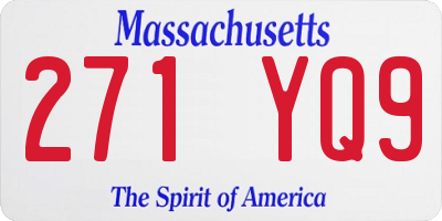 MA license plate 271YQ9