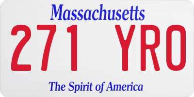 MA license plate 271YR0