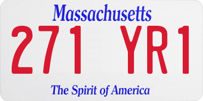 MA license plate 271YR1