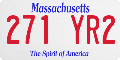 MA license plate 271YR2