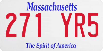 MA license plate 271YR5