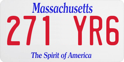 MA license plate 271YR6