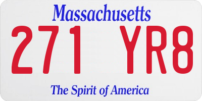 MA license plate 271YR8