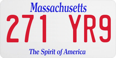 MA license plate 271YR9