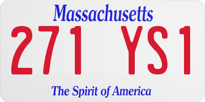 MA license plate 271YS1