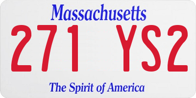 MA license plate 271YS2