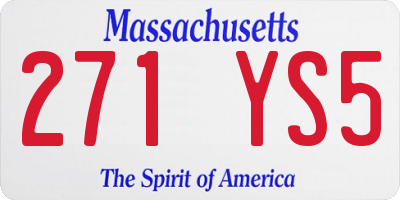 MA license plate 271YS5