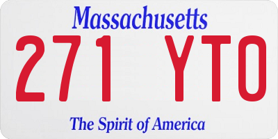 MA license plate 271YT0