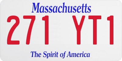 MA license plate 271YT1