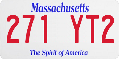 MA license plate 271YT2