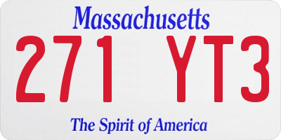 MA license plate 271YT3
