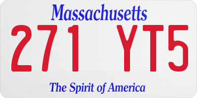MA license plate 271YT5