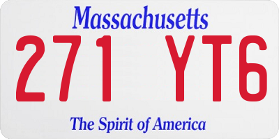 MA license plate 271YT6