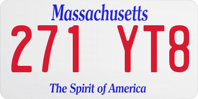 MA license plate 271YT8