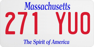 MA license plate 271YU0