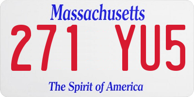 MA license plate 271YU5