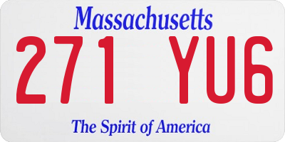 MA license plate 271YU6