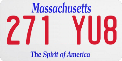 MA license plate 271YU8