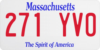 MA license plate 271YV0