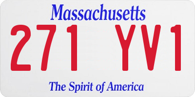 MA license plate 271YV1