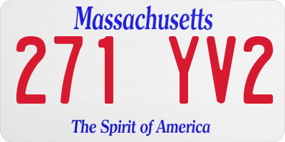 MA license plate 271YV2