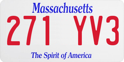 MA license plate 271YV3