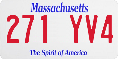 MA license plate 271YV4